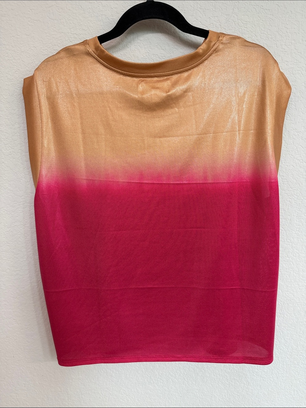 Anthropologie Gold-to-Fuchsia Shimmer Ombre Sleeveless Tank - Picture 5 of 6